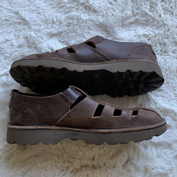 Vintage Eastland Brown Leather distressed Mary Jane’s fisherman loafers USA - Picture 5 of 9